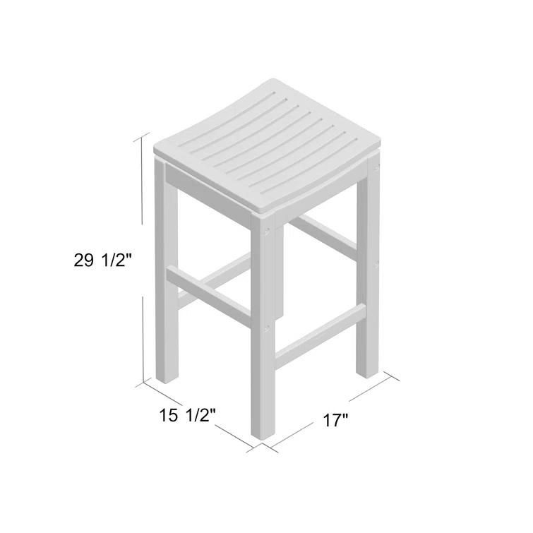 Benedetto 29.5'' Eucalyptus Backless Outdoor Bar Stool