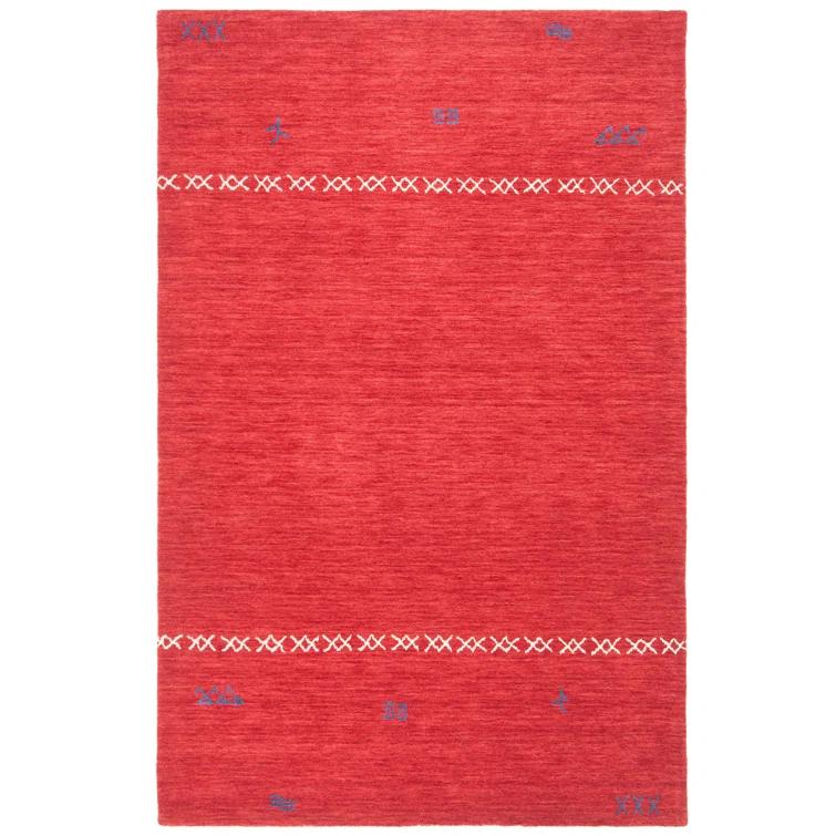 Santiago Handmade Wool Red Rug