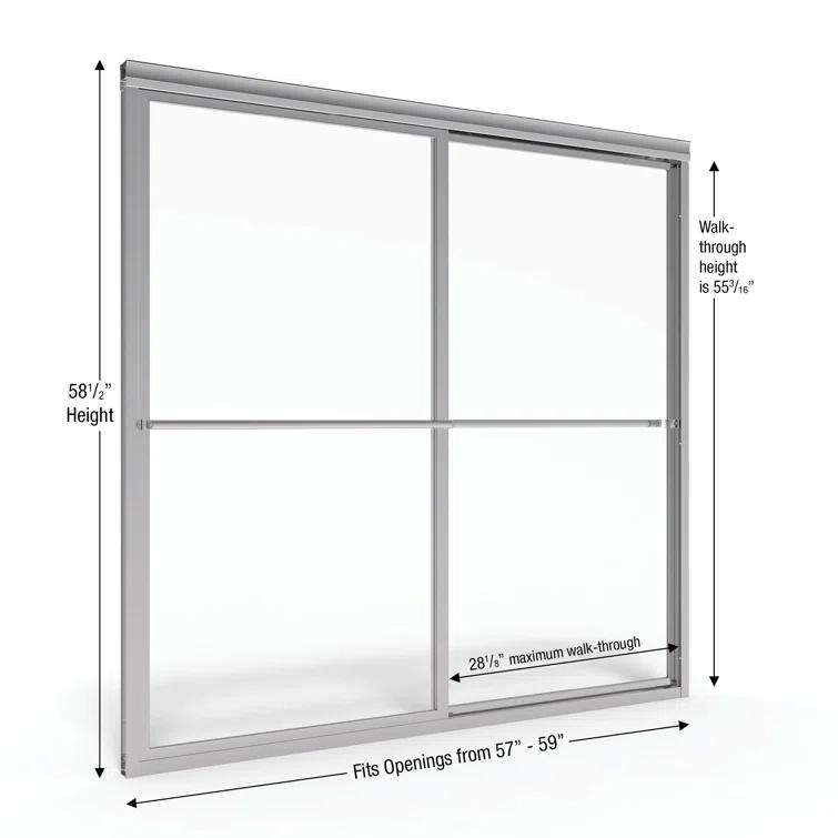 Deluxe 56"W x 58.5" H Framed Tub Door