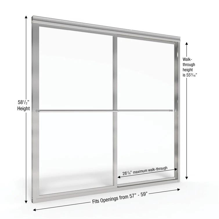 Deluxe 56"W x 58.5" H Framed Tub Door