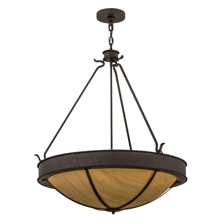Phoebus 4 - Light Copper Rust Textured Unique/Statement Pendant