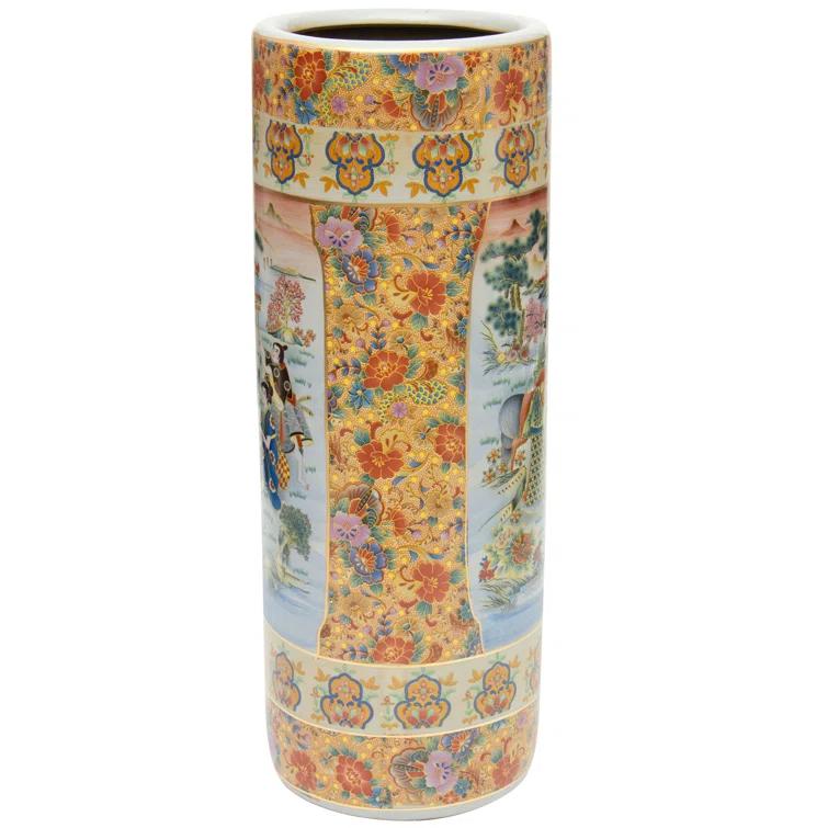 24" Horse in Meadow Porcelain Umbrella Stand