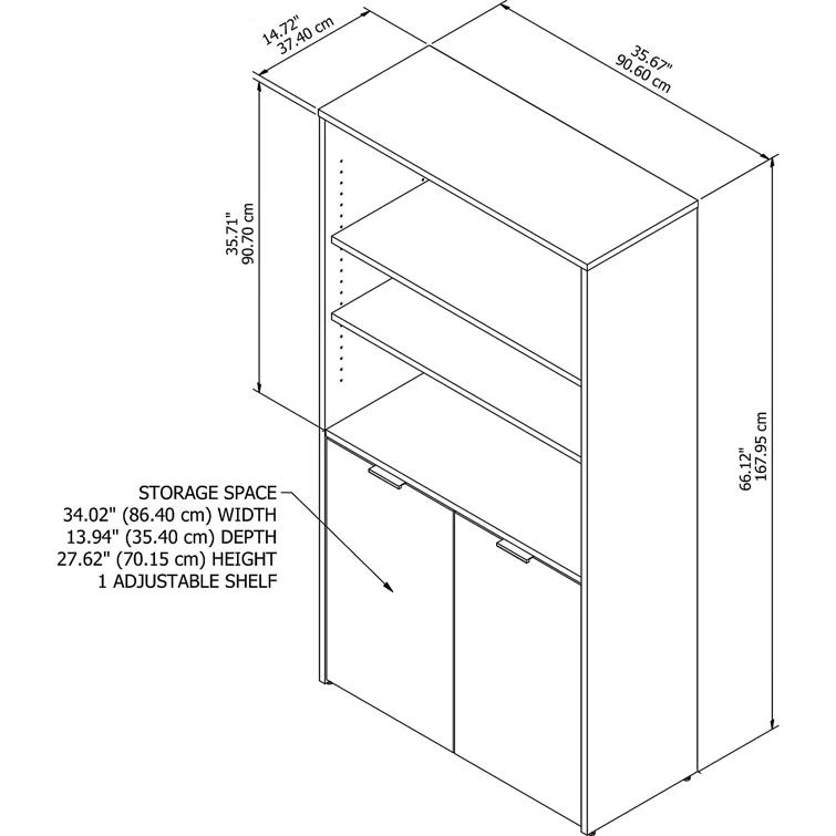 Jamestown 66" H x 36" W Standard Bookcase