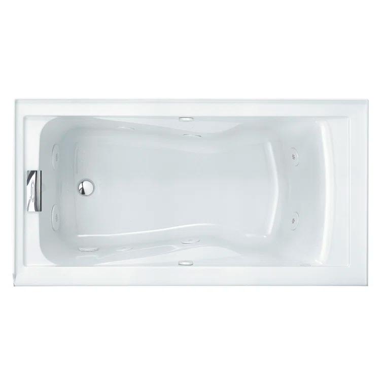 American Standard 2425VC-LHO.020 Evolution 60'' x 32'' Drop-In Soaking Fiberglass Bathtub