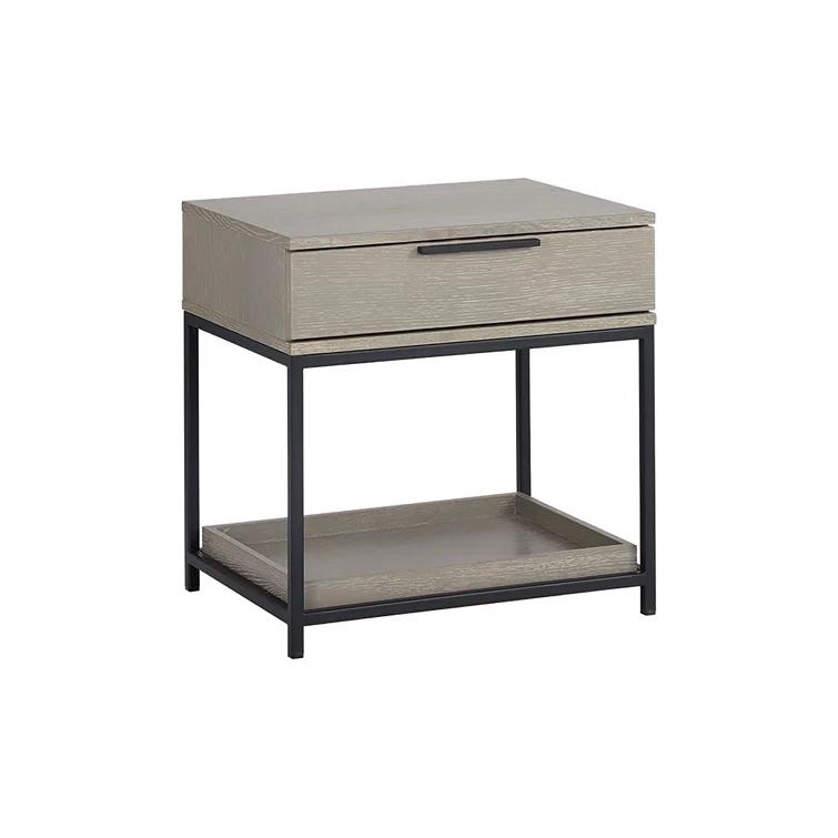 Transitional Rebel Black & Gray 1-Drawer Nightstand