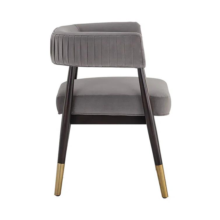 Antonio Charcoal Upholstered Armchair with Gold Accents