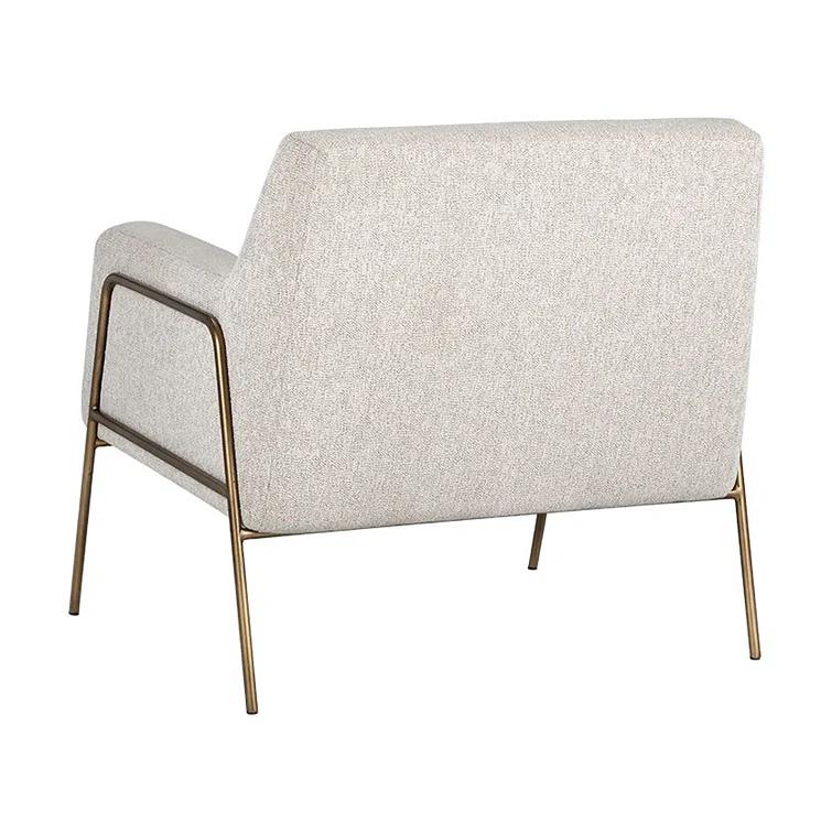 Dove Cream Leather Transitional Arm Chair with Wood Frame