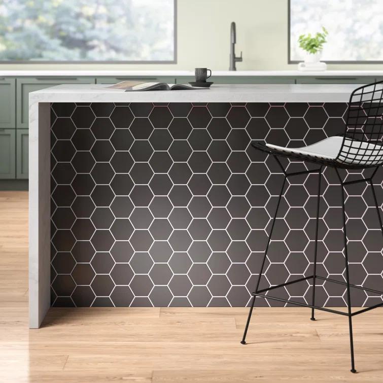 Supreme Tile Porcetile 10.08 in. x 11.64 in. Honeycomb Matte Porcelain Mosaic Wall and Floor Tile