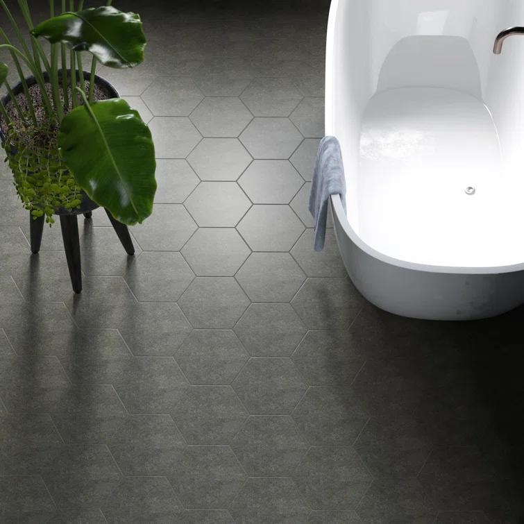 Annata Vintage Hex 8.63" x 9.88" Porcelain Wall & Floor Tile