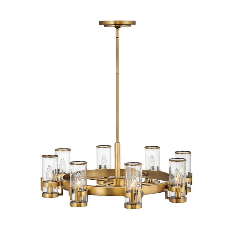 Kameliya 8 - Light Fabric Dimmable Wagon Wheel Chandelier