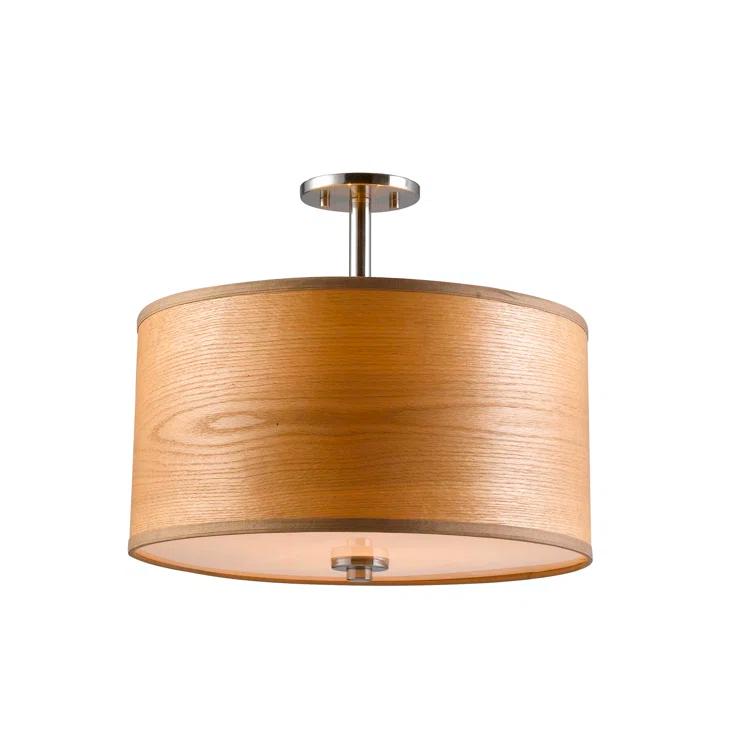 Drum - Vaneer Semi Flush Mount