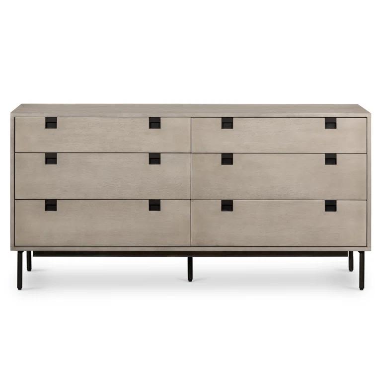Iron & Acacia 6-Drawer Dresser (62")