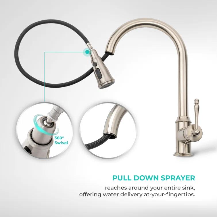 Topmount 30" L x 22" W Drop-In Kitchen Sink with Faucet and Basket Strainer