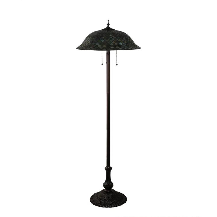 Meyda Tiffany 71245 3 Light 62" Tall Tiffany Floor Lamp - MultiColor