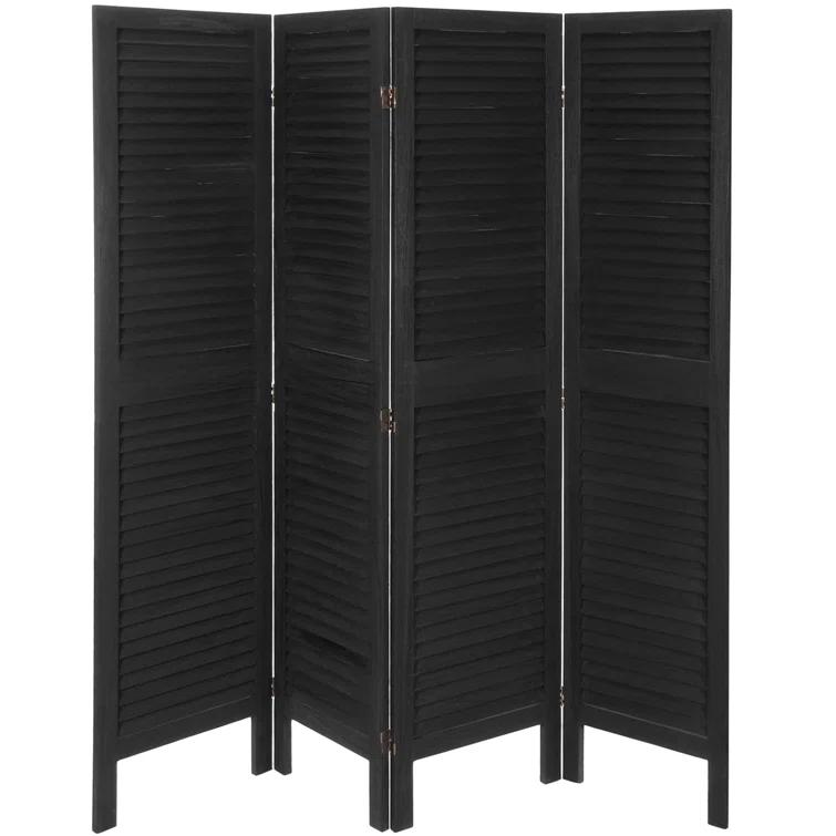 Oriental Furniture 5 1/2 ft. Tall Venetian Room Divider - 4 Panel - Black