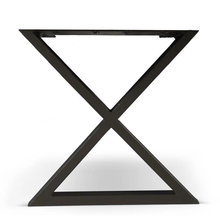 Ebonized Acacia Wood & Black Aluminum 116" Transitional Dining Table