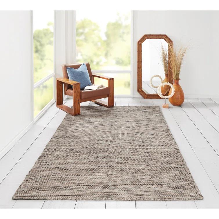 Momeni  Mesa Hand Woven Wool Contemporary Abstract Area Rug Natural Black 3' 6" x 5' 6" 4' x 6' Indoor,Accent,Handmade Brown Rectangle
