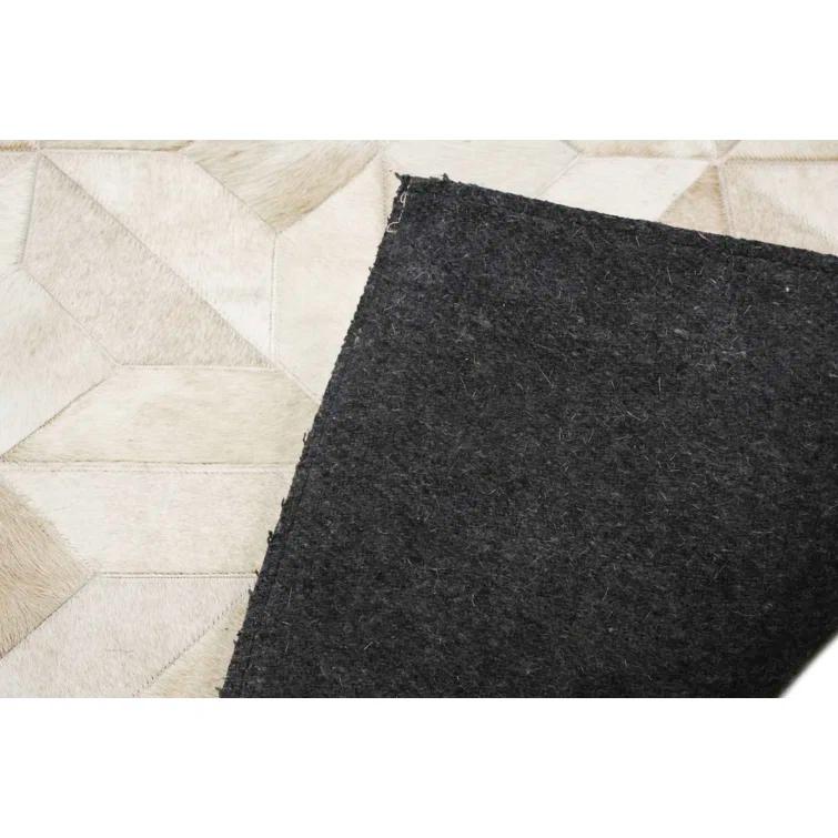 Ruvi Geometric Handmade Cowhide Camel Area Rug