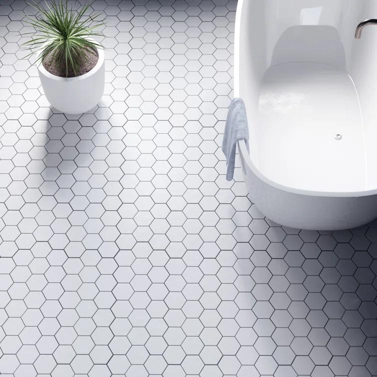 Supreme Tile Porcetile 10.08 in. x 11.64 in. Honeycomb Matte Porcelain Mosaic Wall and Floor Tile