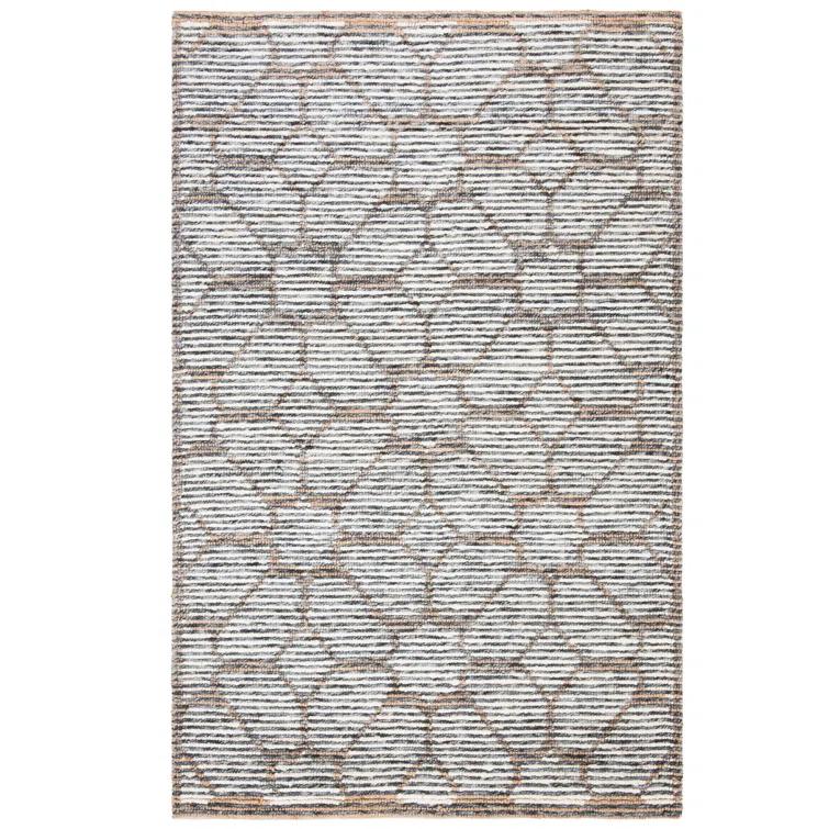Munro Natural Fiber Hand Woven Wool/Jute Abstract Rug in Ivory/Beige