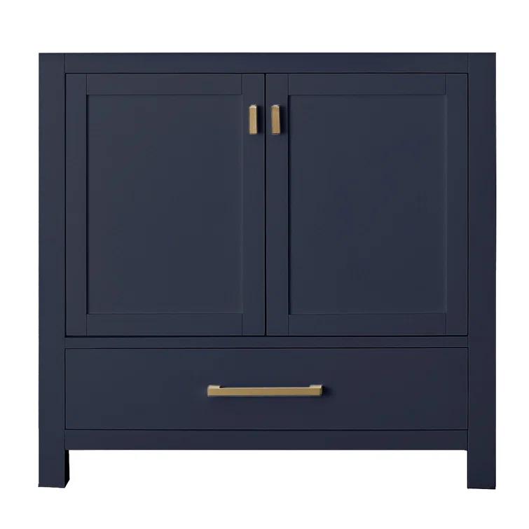 Modero 36'' Navy Blue Solid Wood Freestanding Vanity Base
