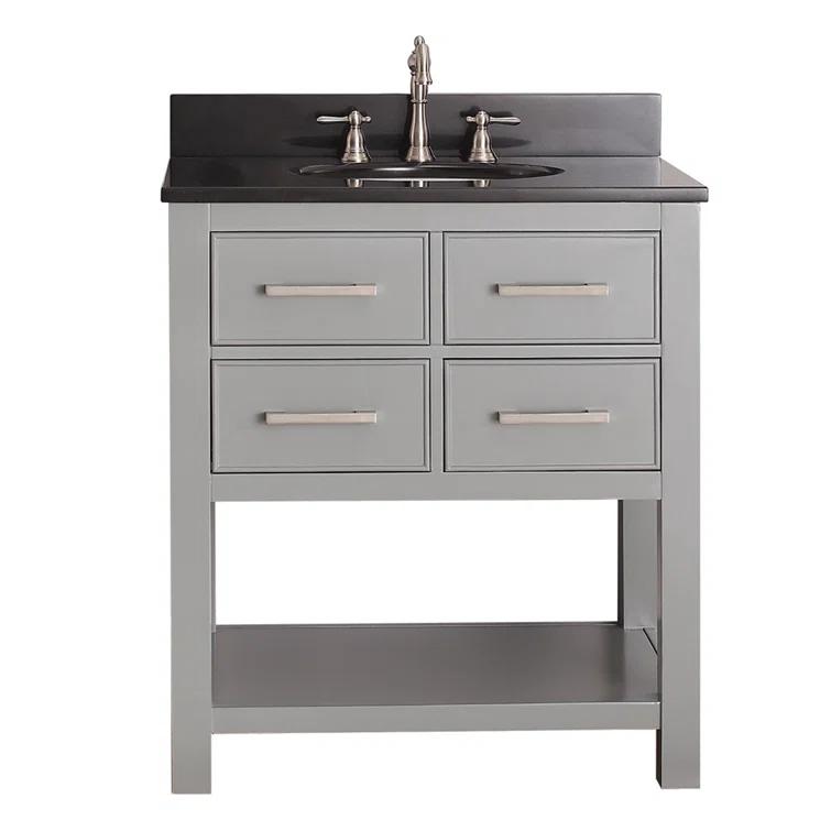 Chilled Gray 31" Stone Top Single Sink Vanity
