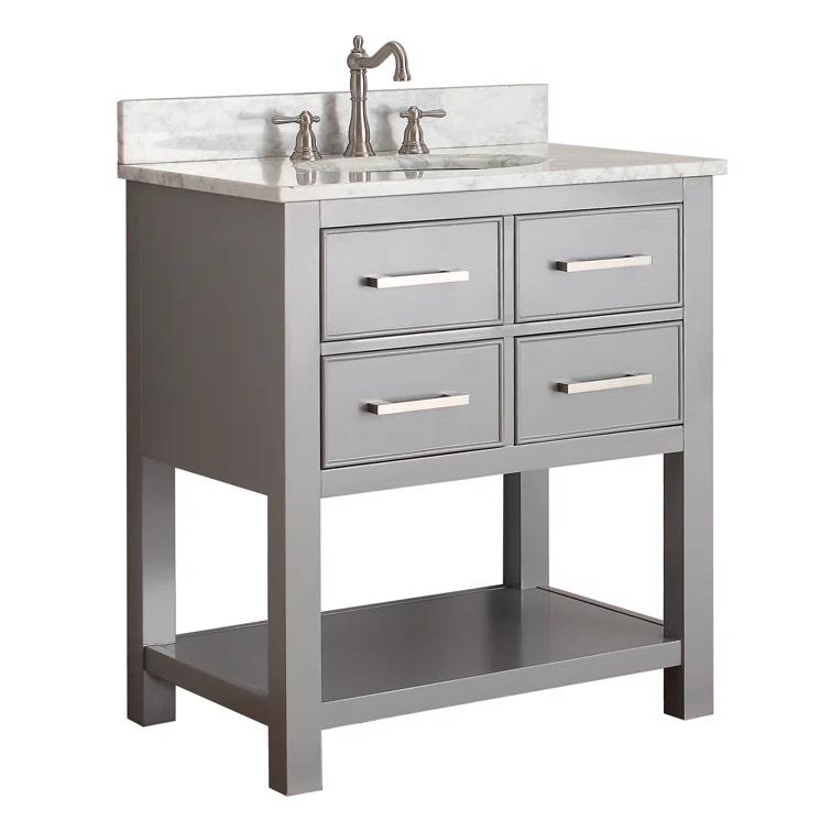 Chilled Gray 31" Stone Top Single Sink Vanity