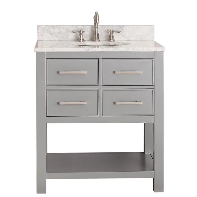 Chilled Gray 31" Stone Top Single Sink Vanity