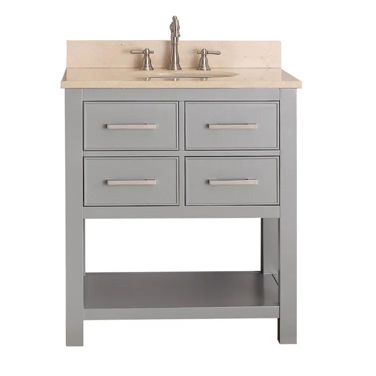 Chilled Gray 31" Stone Top Single Sink Vanity