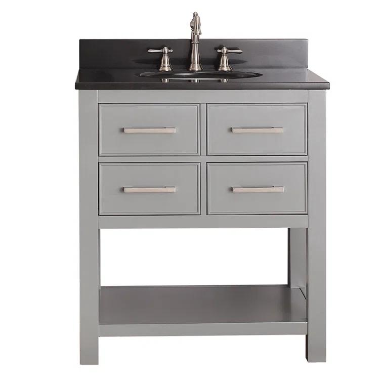 Chilled Gray 31" Stone Top Single Sink Vanity