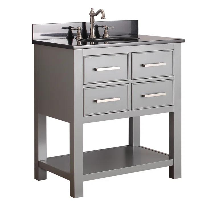 Chilled Gray 31" Stone Top Single Sink Vanity