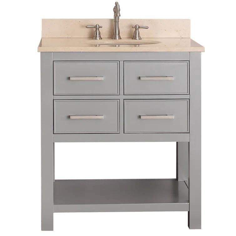 Chilled Gray 31" Stone Top Single Sink Vanity