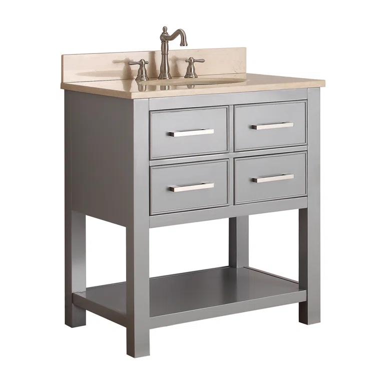 Chilled Gray 31" Stone Top Single Sink Vanity