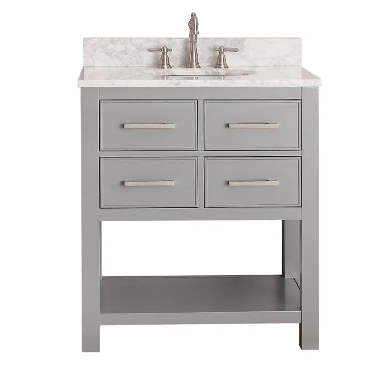 Chilled Gray 31" Stone Top Single Sink Vanity