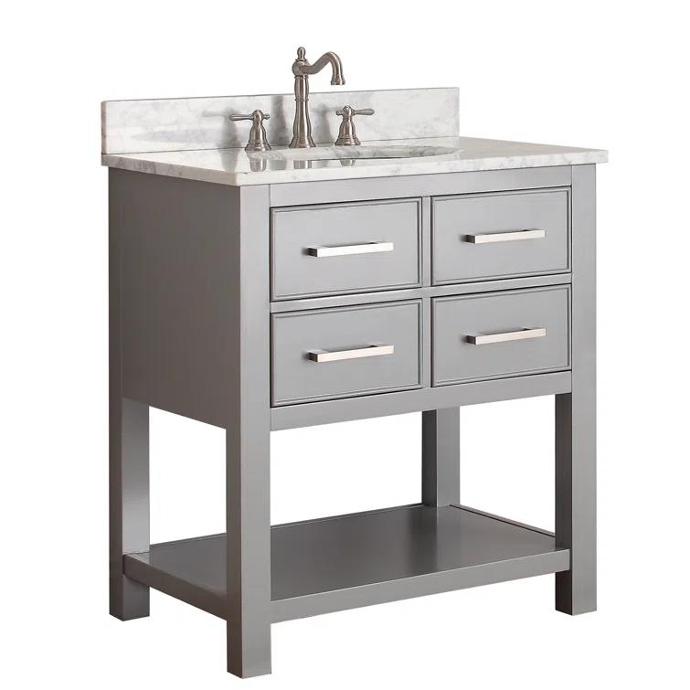 Chilled Gray 31" Stone Top Single Sink Vanity