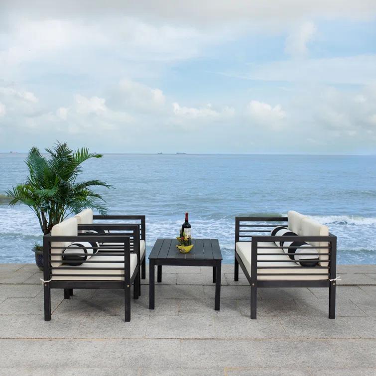 Wade Logan® Arlethe 5 Piece Rattan Sofa Seating Group with Cushions