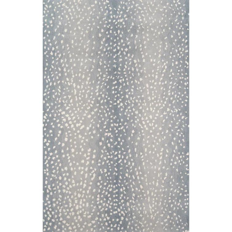 Woodland Animal Print Handmade Tufted Wool Gray/Blue Area Rug