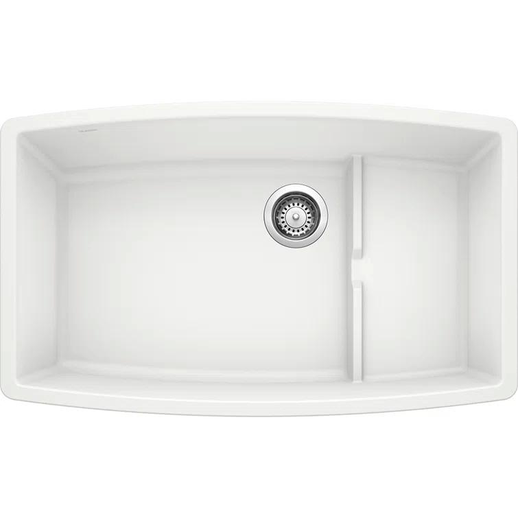 Performa Cascade SILGRANIT 32" Single Bowl Undermount Kitchen Sink with Colander