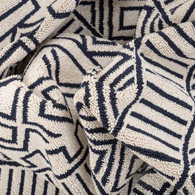 Geometric Dark Blue Area Rug