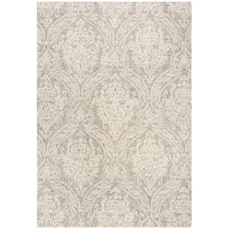 Rosemarie Abstract Handmade Tufted Wool Gray/Ivory Area Rug