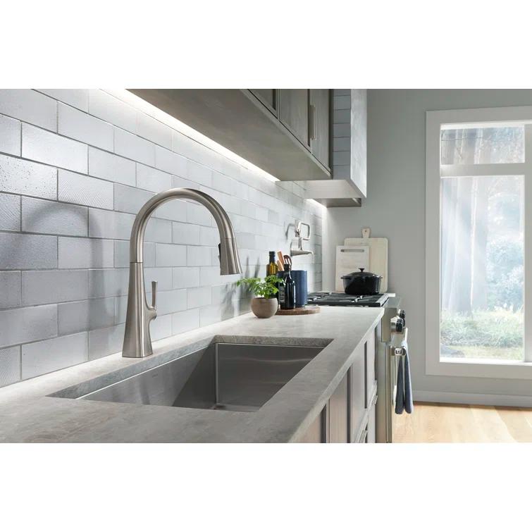 Graze Touchless Pull-Down Kitchen Sink Faucet With Three-Function Sprayhead
