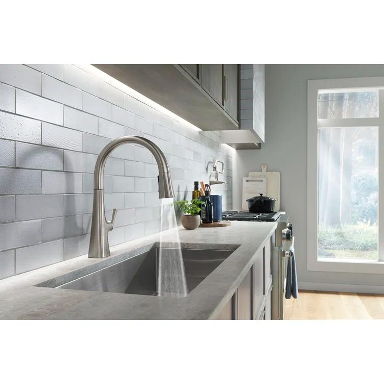 Graze Touchless Pull-Down Kitchen Sink Faucet With Three-Function Sprayhead