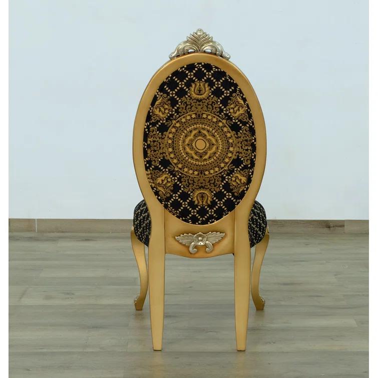 European Furniture Emperador Collection Side Chair in Golden Brown (Set of 2)