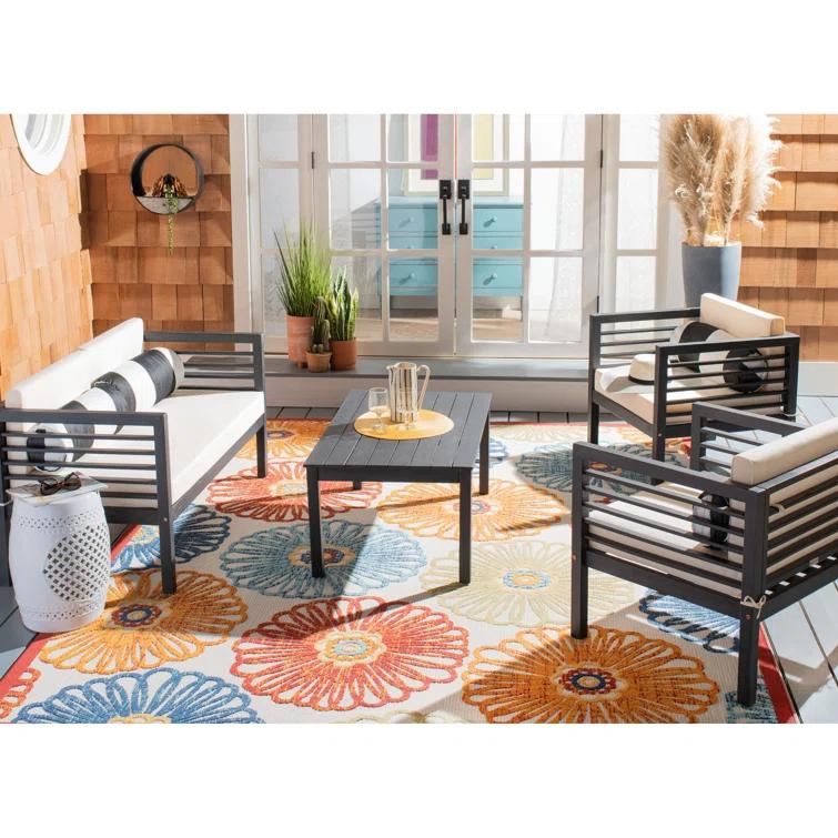 Wade Logan® Arlethe 5 Piece Rattan Sofa Seating Group with Cushions