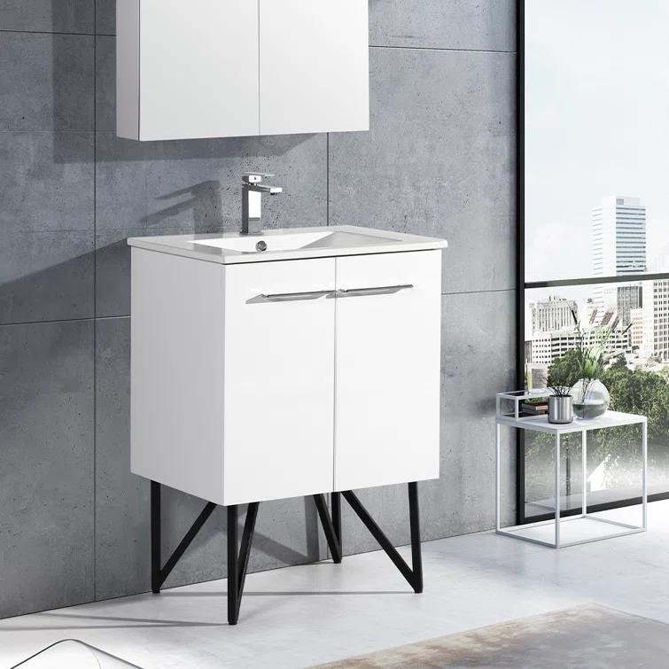 Annecy 24 In. Bathroom Vanity With Ceramic Sink Top