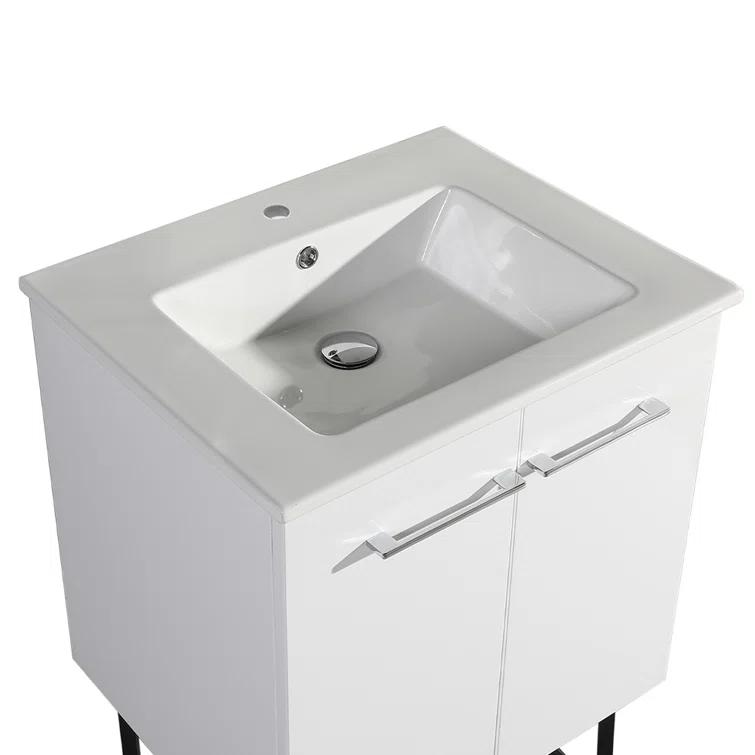 Annecy 24 In. Bathroom Vanity With Ceramic Sink Top