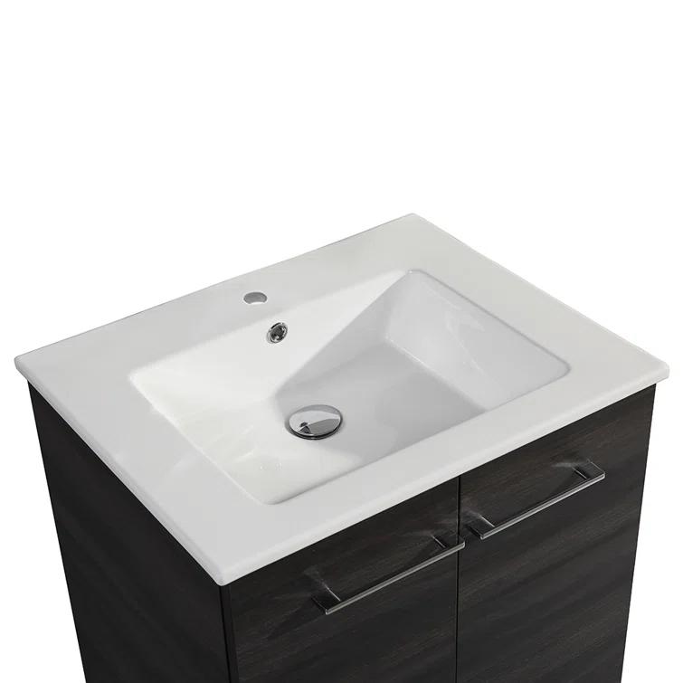 Annecy 24 In. Bathroom Vanity With Ceramic Sink Top