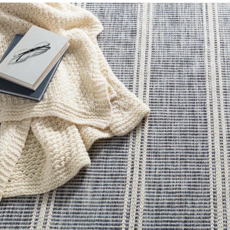 Malta Blue Handwoven Wool Rug