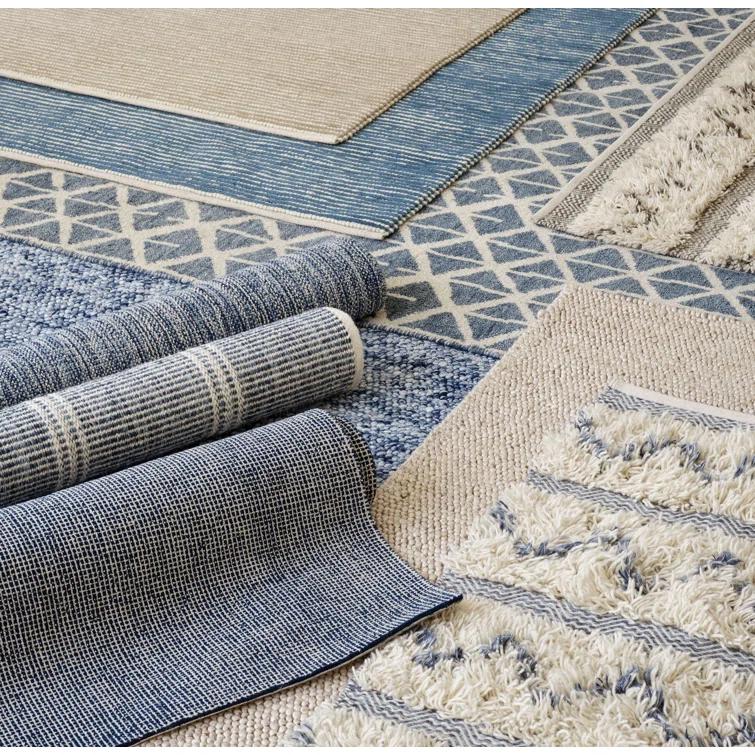 Malta Blue Handwoven Wool Rug