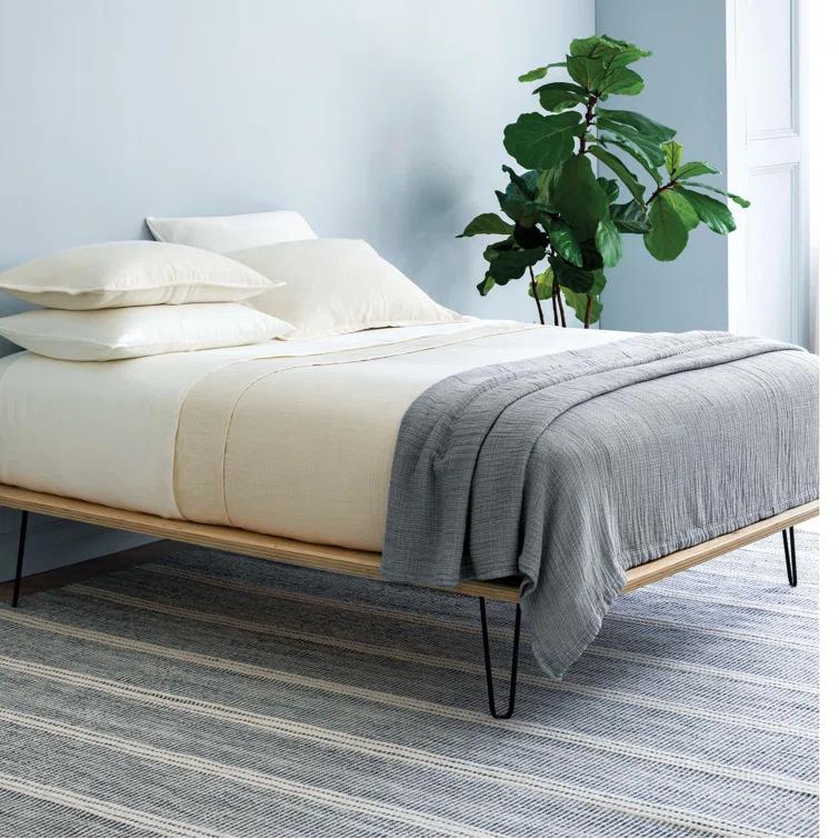 Malta Blue Handwoven Wool Rug